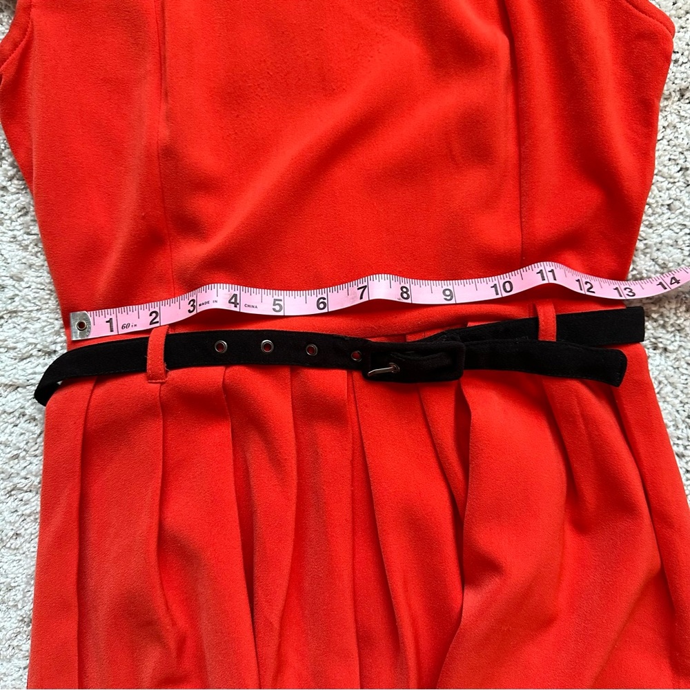 Orange and Black Belted Dress 👗 - Picture 7 of 7